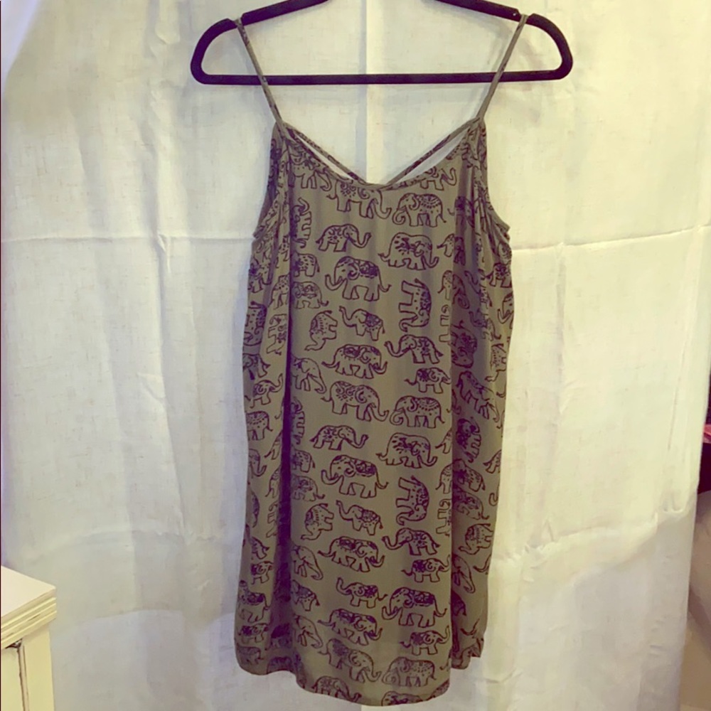 Forever21 Olive green w elephants tunic coverup